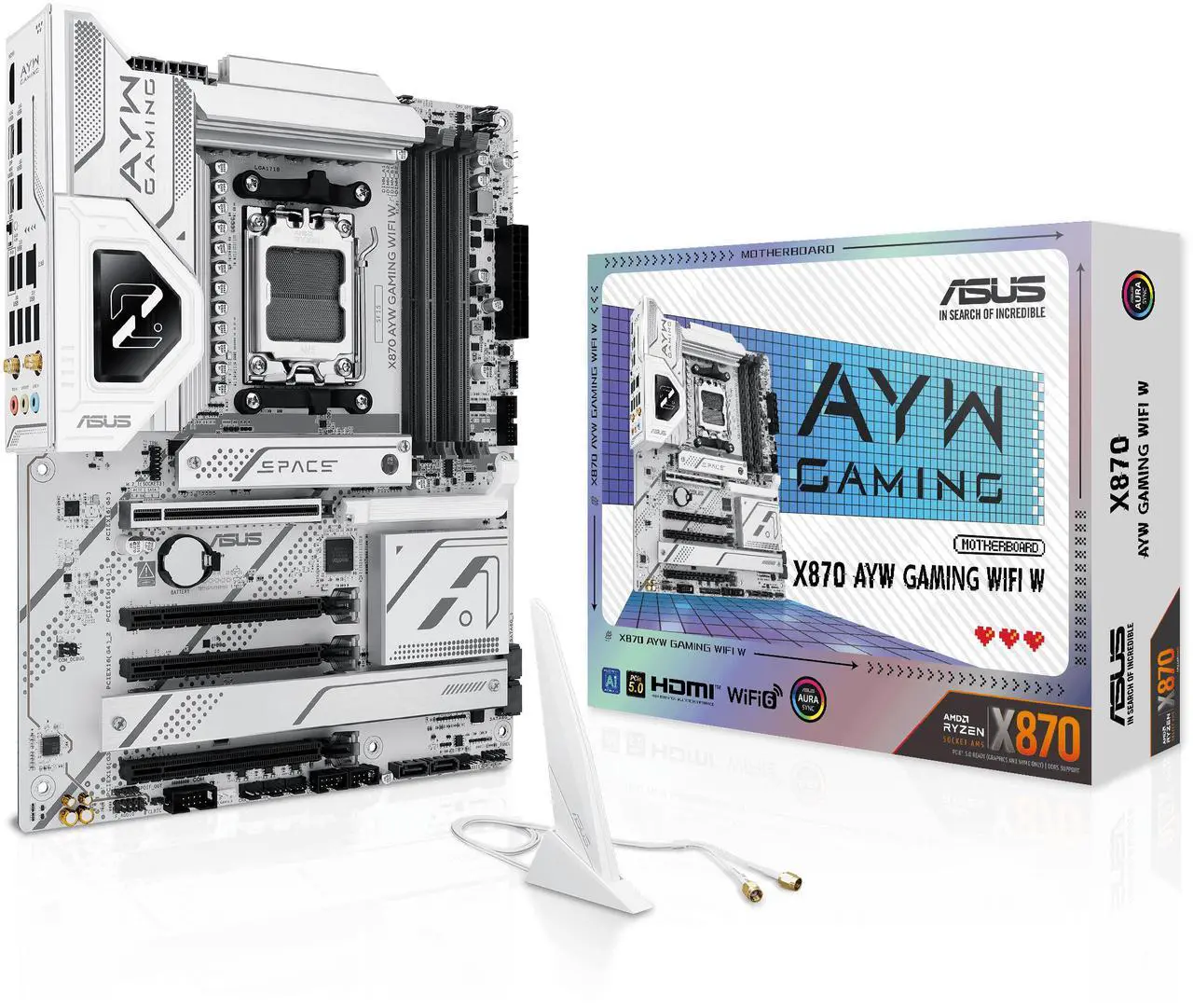 ASUS X870 AYW GAMING WIFI W AM5 ATX Motherboard (White)