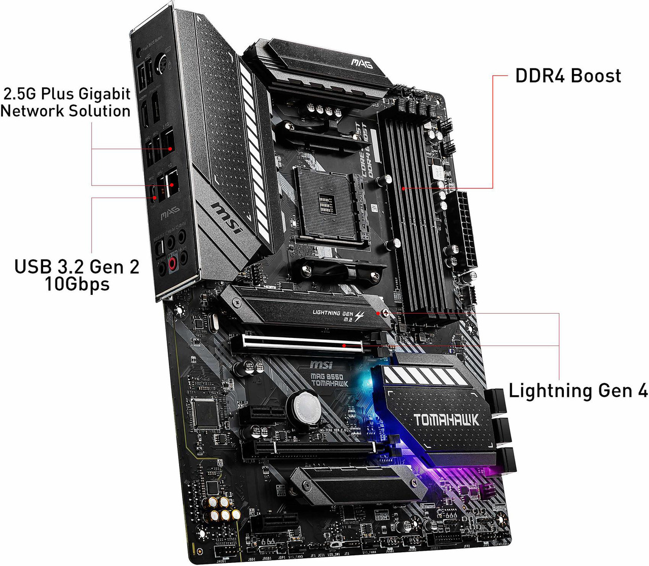 MSI MAG B550 Tomahawk AM4 ATX Motherboard