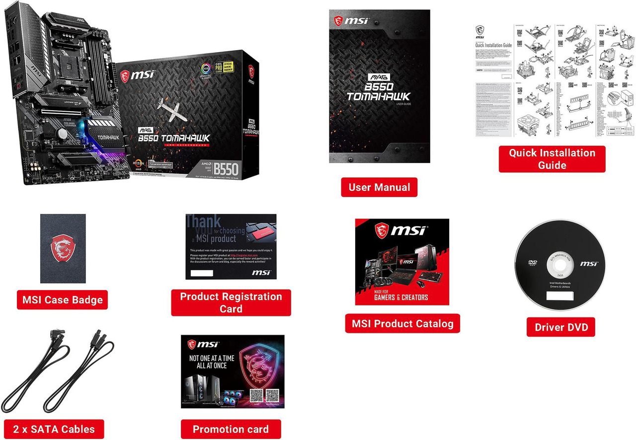 MSI MAG B550 Tomahawk AM4 ATX Motherboard