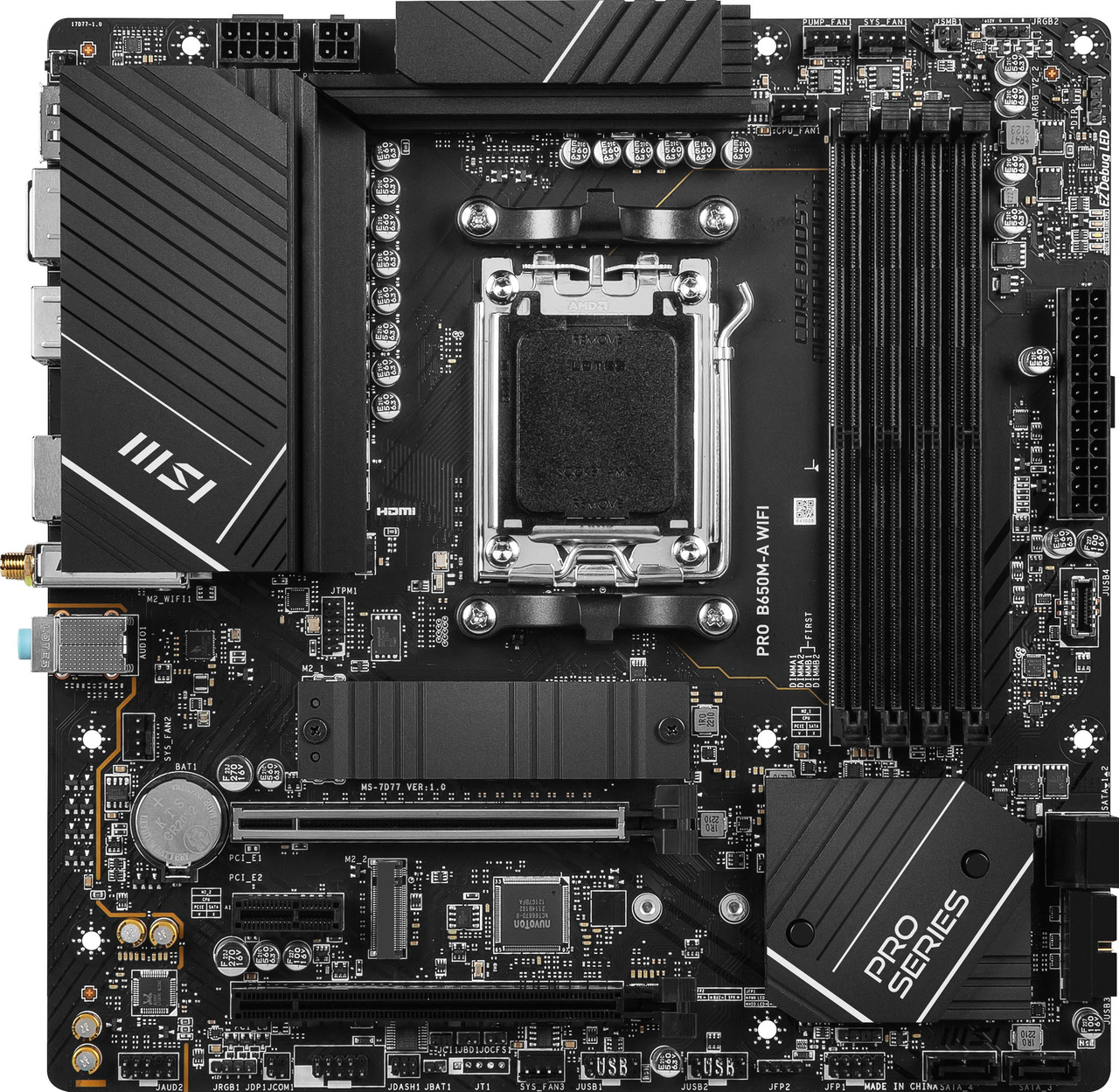 MSI PRO B650M-A WiFi AM5 Micro ATX Motherboard