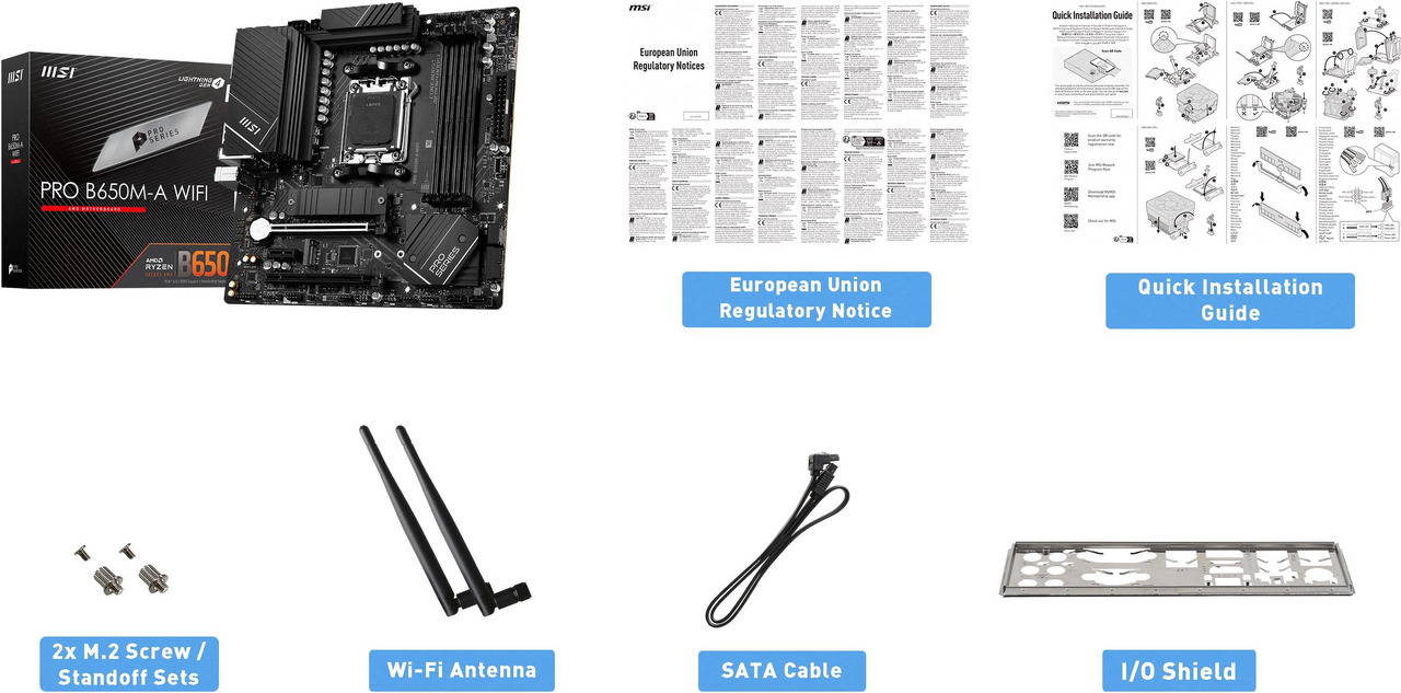 MSI PRO B650M-A WiFi AM5 Micro ATX Motherboard