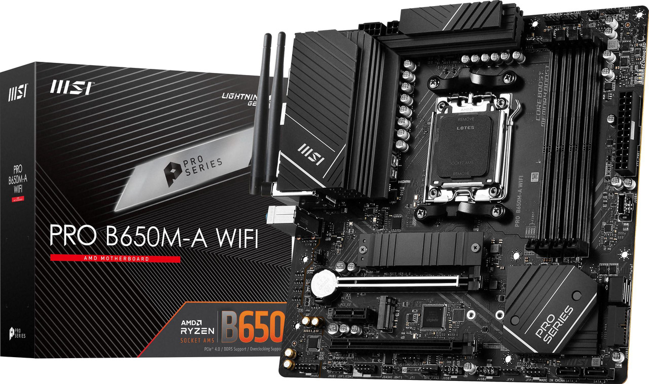 MSI PRO B650M-A WiFi AM5 Micro ATX Motherboard