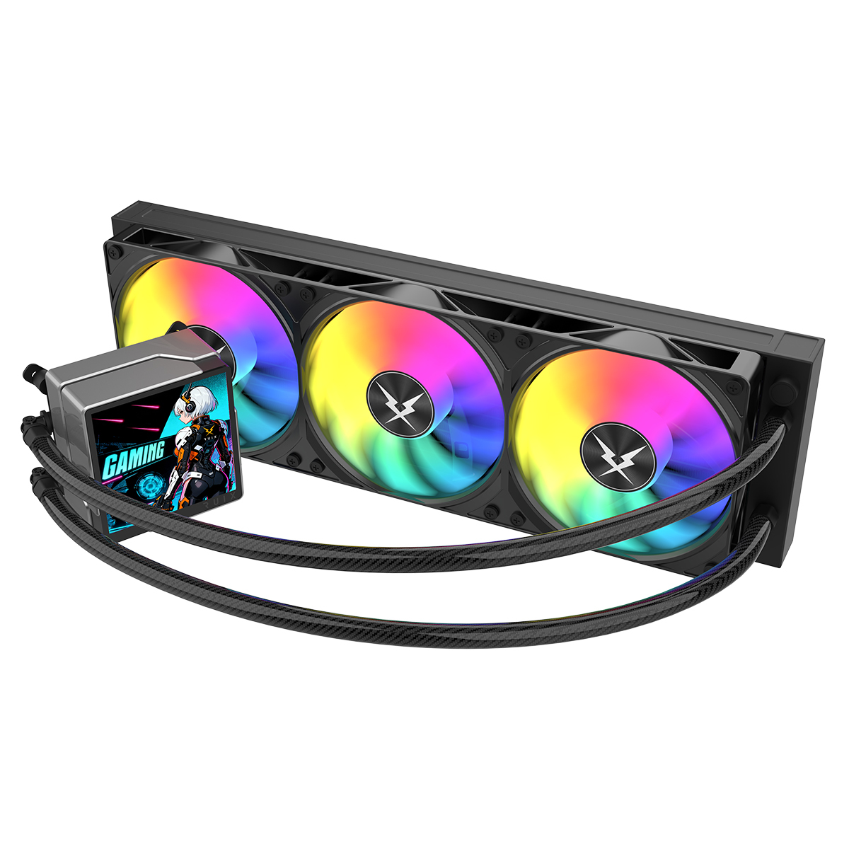 Ruix 360mm ARGB AIO Liquid Cooler with 3.4" LCD Screen