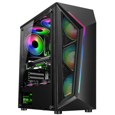 Ruix Mini PC Case with Tempered Glass Front Panel