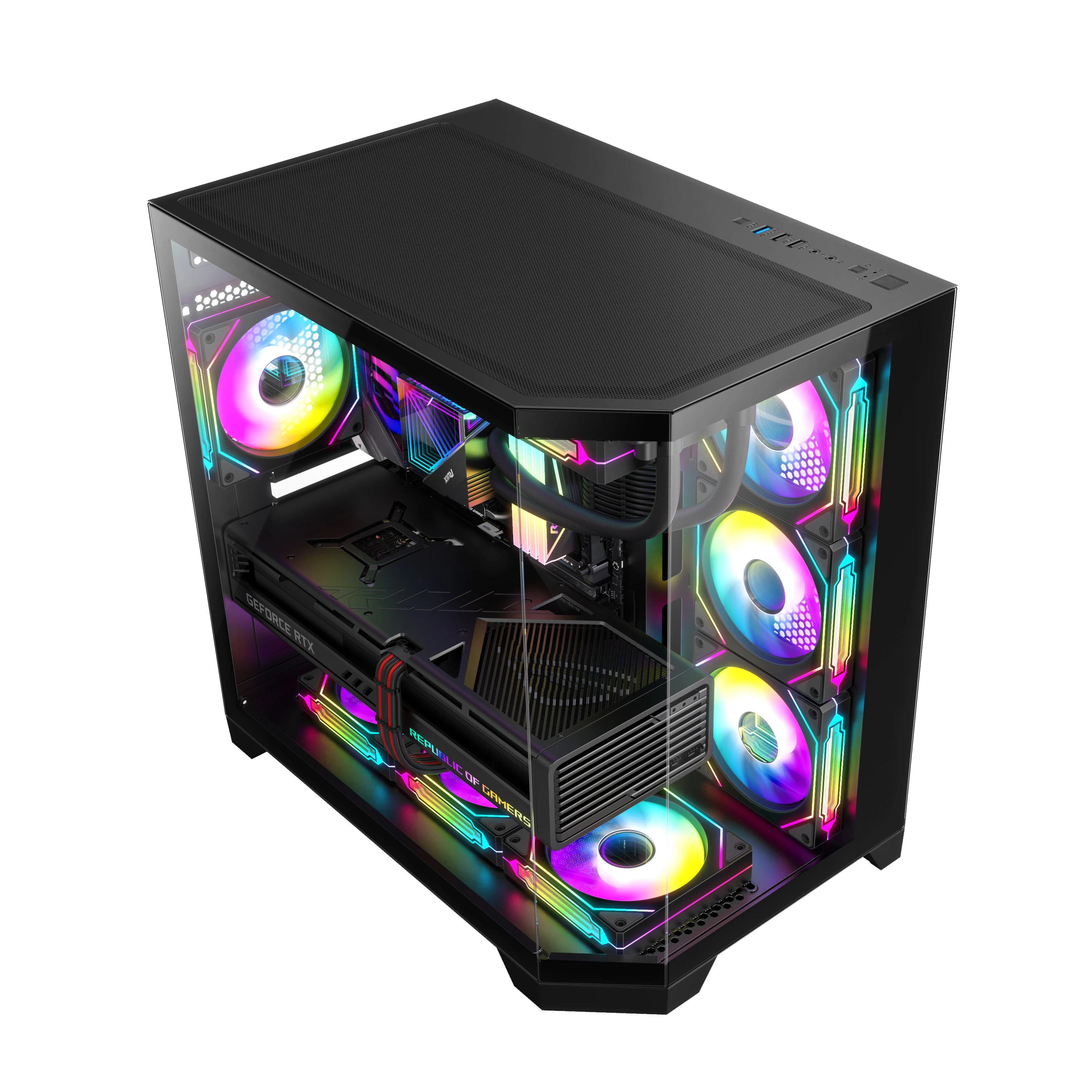 Ruix Ultra Pro Panorama Mid Tower ATX Case - top angled view