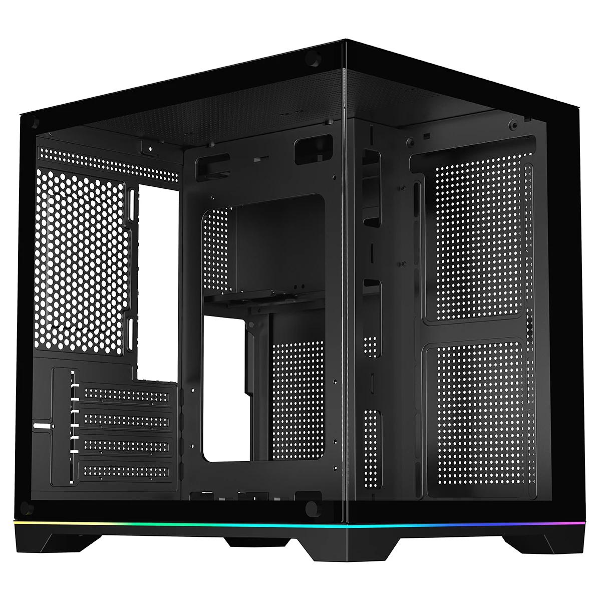 Ruix Carnival S2 RGB Full View Micro ATX Case - empty interior view