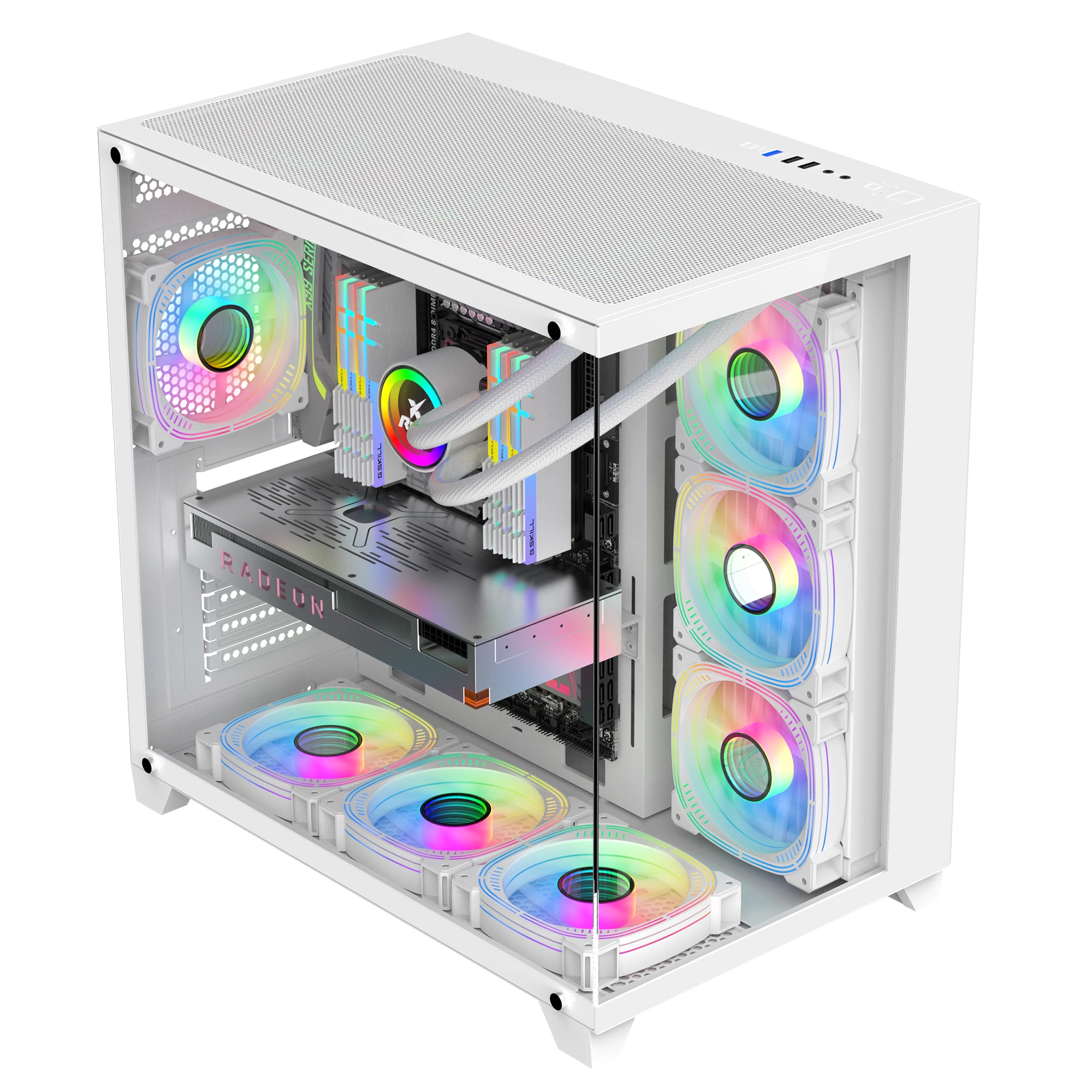 Ruix Aerospace Promax Full View ATX Tower Case - angled view