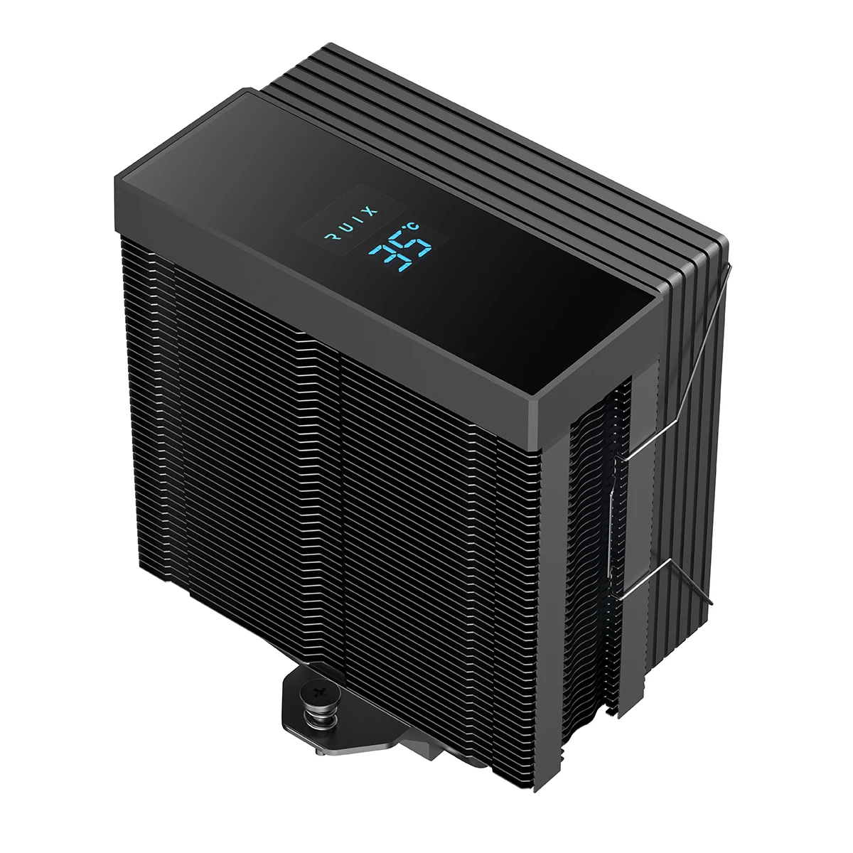 Ruix DT400 CPU Air Cooler with Temperature Display - top view with temperature display