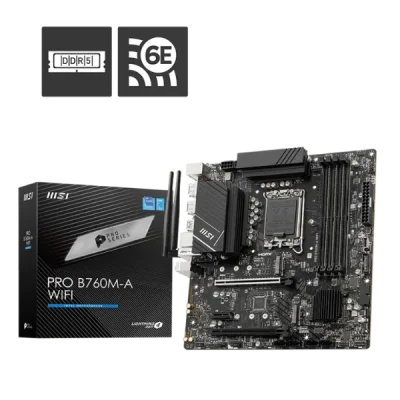 MSI PRO B760M-A WiFi LGA1700 Micro ATX Motherboard